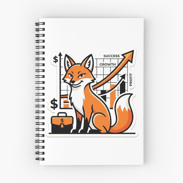 Item preview, Fox Sales Line Art Sticker – Minimalist Business Fox with Sales Chart designed and sold by NKWealthDesign.