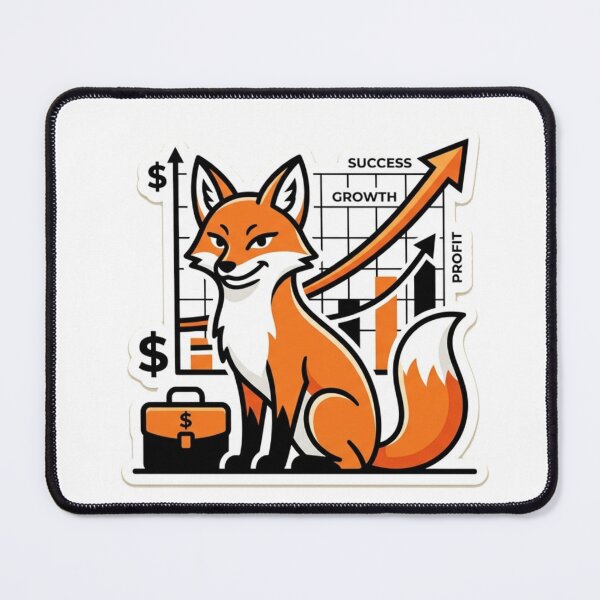 Item preview, Fox Sales Line Art Sticker – Minimalist Business Fox with Sales Chart designed and sold by NKWealthDesign.