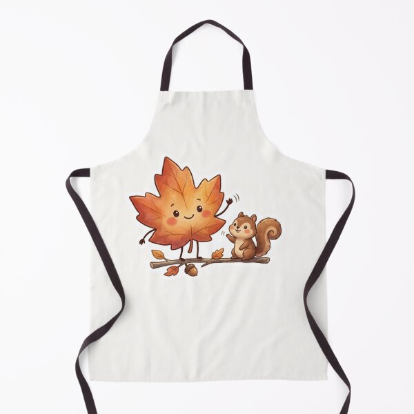 Item preview, Cute Leaf Playing With Squirrel Autumn Sticker designed and sold by Cerys-GS.