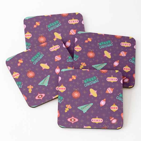 Item preview, Vintage Retro 1960's Christmas Ornaments on Dark Purple  designed and sold by KSimpson838.
