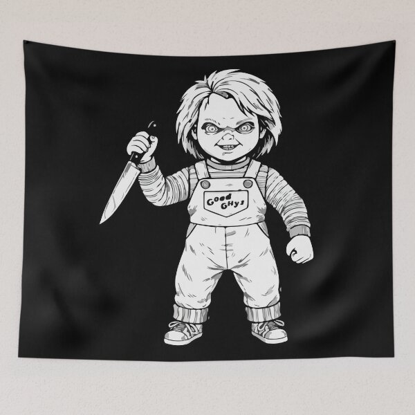 Item preview, Creepy Chucky Doll Line Art - Horror Killer Doll  designed and sold by Brexmore3.
