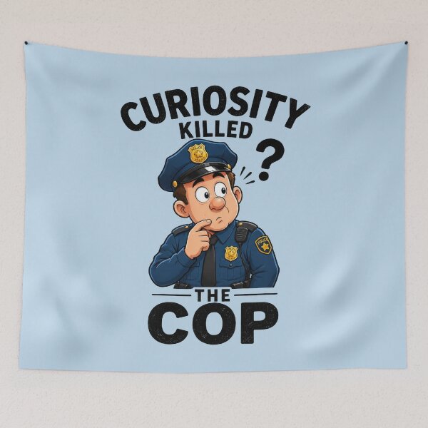 Item preview, Curiosity Killed the Cop – Funny Police Parody Design 4 designed and sold by WordPlayStudio.