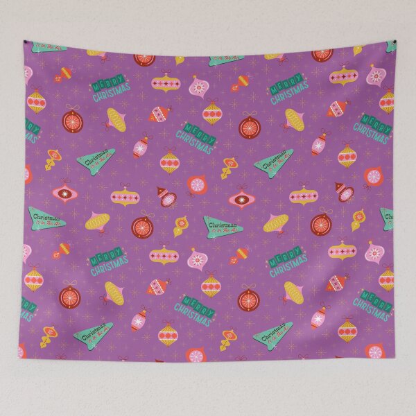 Item preview, Vintage Retro 1960's Christmas Ornaments on Purple  designed and sold by KSimpson838.