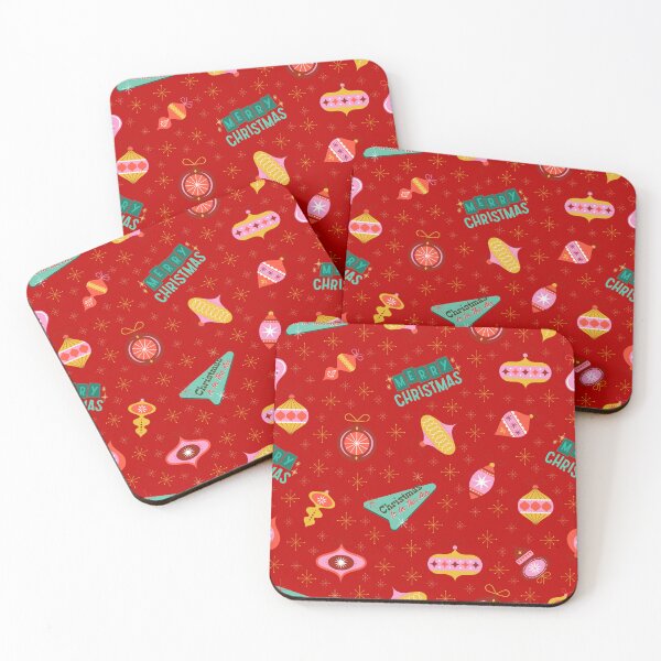 Item preview, Vintage Retro 1960's Christmas Ornaments on Red designed and sold by KSimpson838.