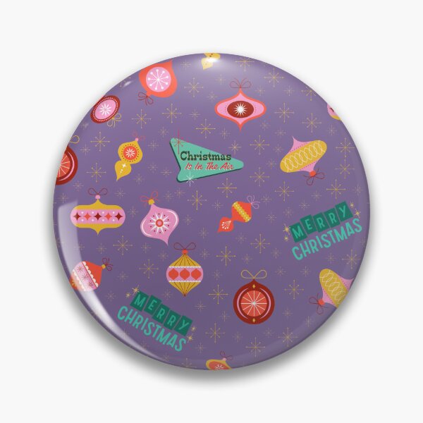 Item preview, Vintage Retro 1960's Christmas Ornaments on Gray Purple designed and sold by KSimpson838.