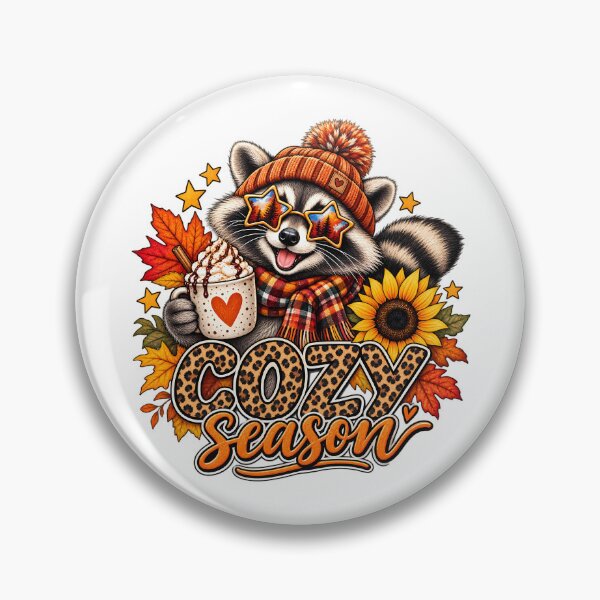 Item preview, Cozy Season Raccoon Fall Autumn Pumpkin Plaid Coffee Cute Harvest  designed and sold by Rtcraftani.