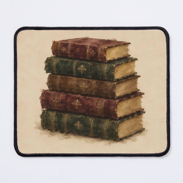 Item preview, Stack of Old Books Ink Illustration | Dark Academia Wall Art | Vintage Study Print designed and sold by FixationStudio.
