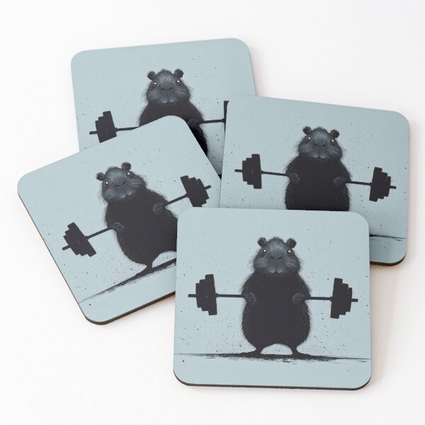 Item preview, Rodent lifts weights in gym setting designed and sold by anytka.