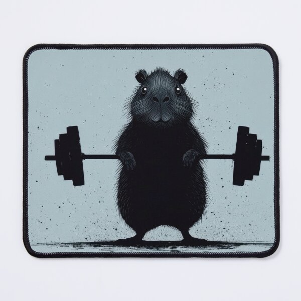Item preview, Rodent lifts weights in gym setting designed and sold by anytka.