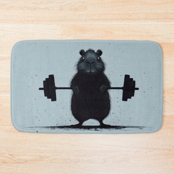 Item preview, Rodent lifts weights in gym setting designed and sold by anytka.