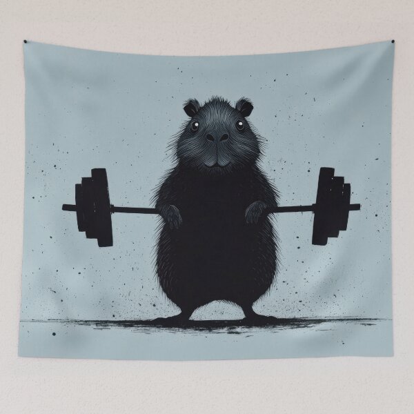 Item preview, Rodent lifts weights in gym setting designed and sold by anytka.