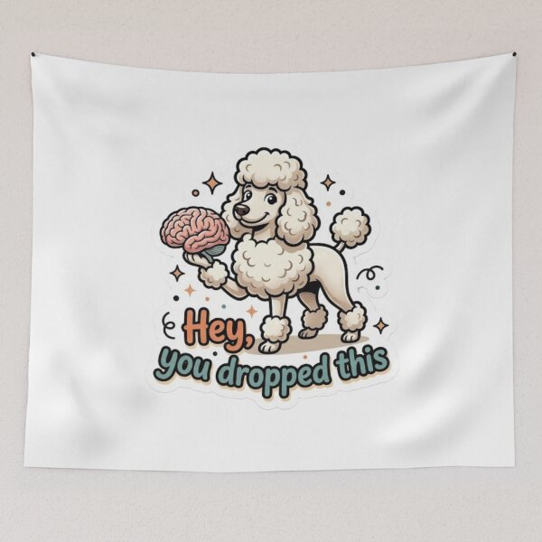 Item preview, Smart Poodle Dropped This Brain designed and sold by SynKraftThreads.