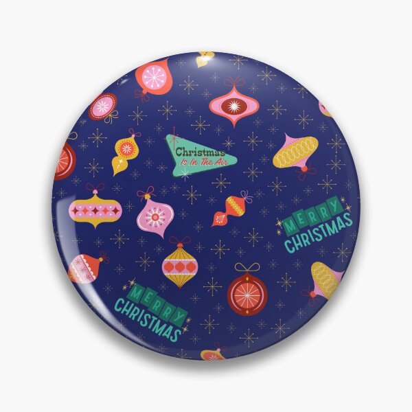 Item preview, Vintage Retro 1960's Christmas Ornaments on Dark Blue designed and sold by KSimpson838.