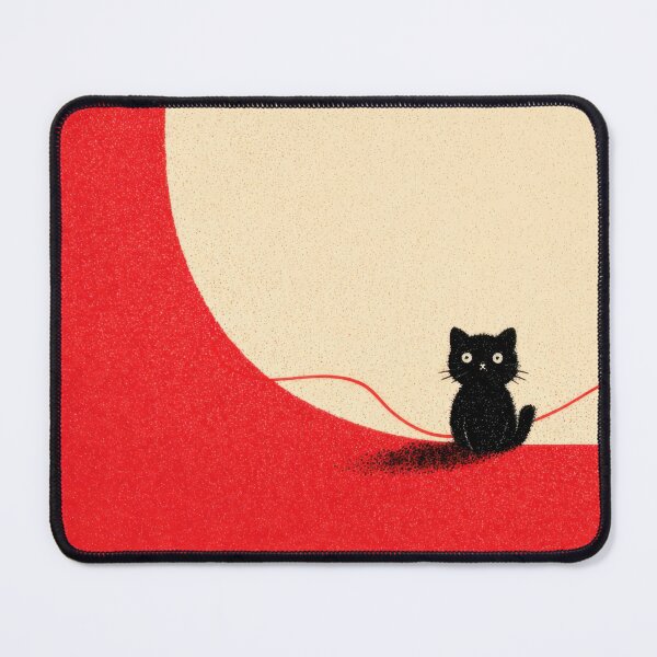 Item preview, Black cat playing with red yarn designed and sold by anytka.