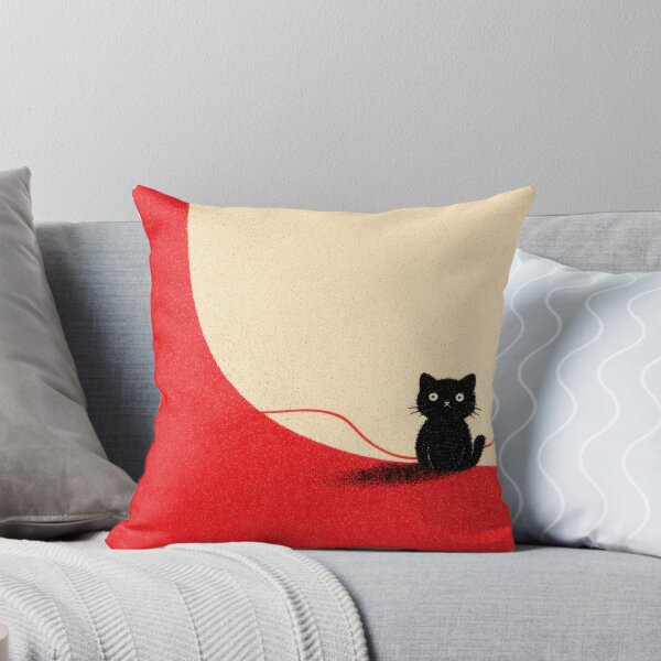 Item preview, Black cat playing with red yarn designed and sold by anytka.