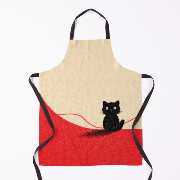 Item preview, Black cat playing with red yarn designed and sold by anytka.