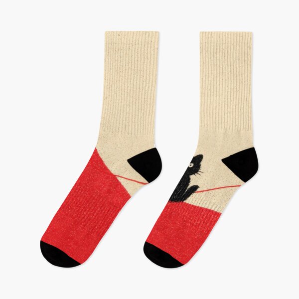 Item preview, Black cat playing with red yarn designed and sold by anytka.