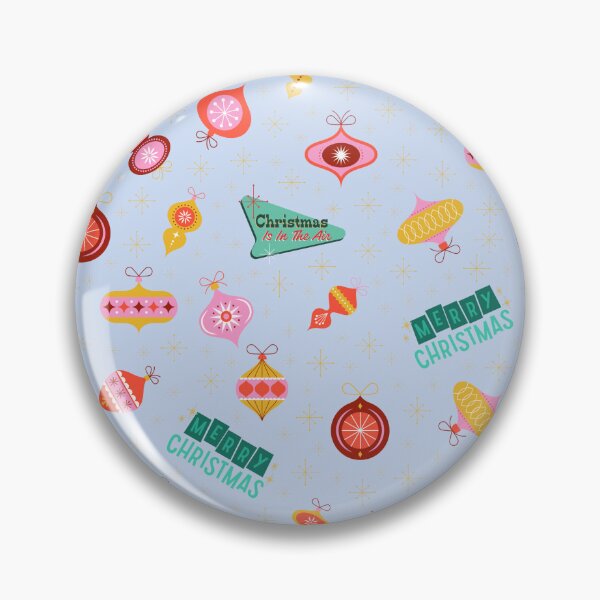Item preview, Vintage Retro 1960's Christmas Ornaments on Light Blue designed and sold by KSimpson838.