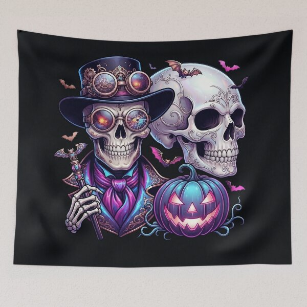 Item preview, Halloween Steampunk Skeleton Tophat Pumpkin Cane designed and sold by Voodoo Store Paranormal Collections.