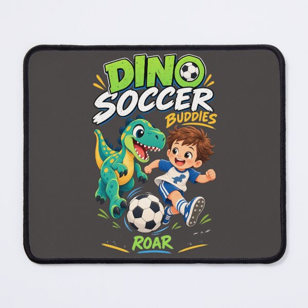 Item preview, Dino Soccer Buddies – Cute Dinosaur Soccer Kid Football Sports Cartoon designed and sold by HOUSE OF TIST.