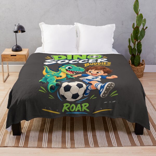 Item preview, Dino Soccer Buddies – Cute Dinosaur Soccer Kid Football Sports Cartoon designed and sold by HOUSE OF TIST.