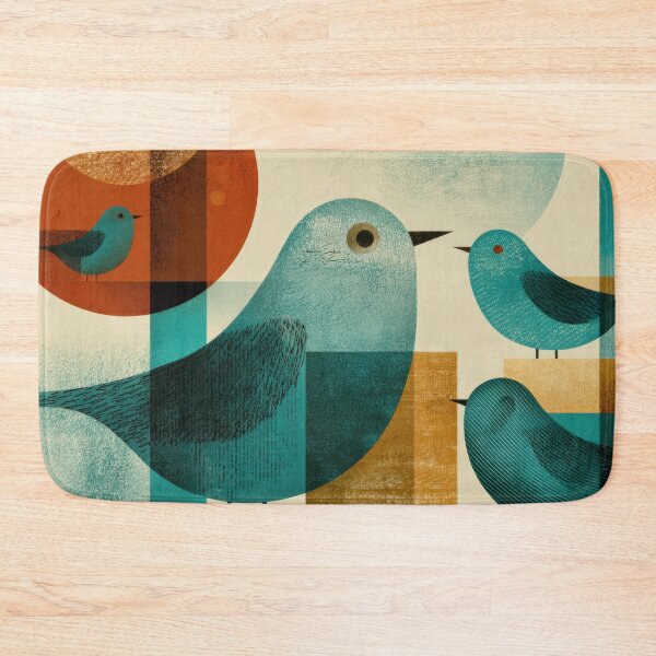 Item preview, Colorful birds in an abstract scene designed and sold by anytka.