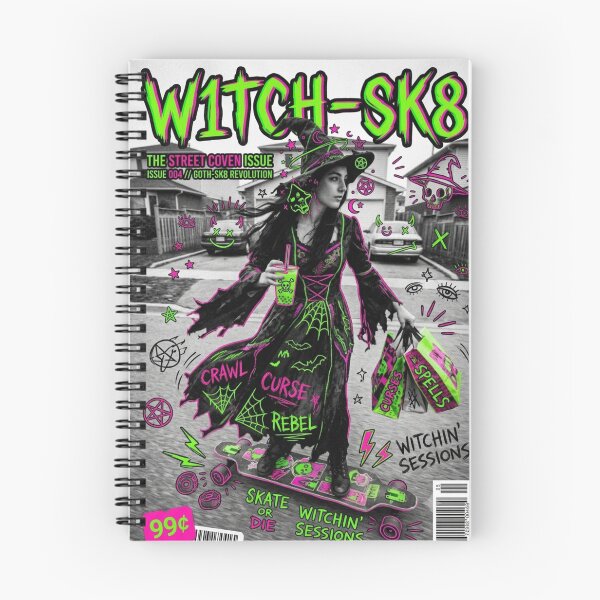 Item preview, A Witch’s Brew-tally Sick Kickflip: Curses, Neon Boba, and Suburbia’s Most Wanted Pointy Hat designed and sold by Print Fiction.