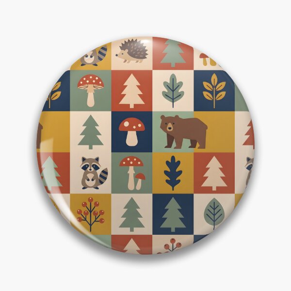Item preview, Mid-Century Scandinavian Folk Art Pattern - Geometric Woodland Animals designed and sold by ShabanMerch⭐⭐⭐.