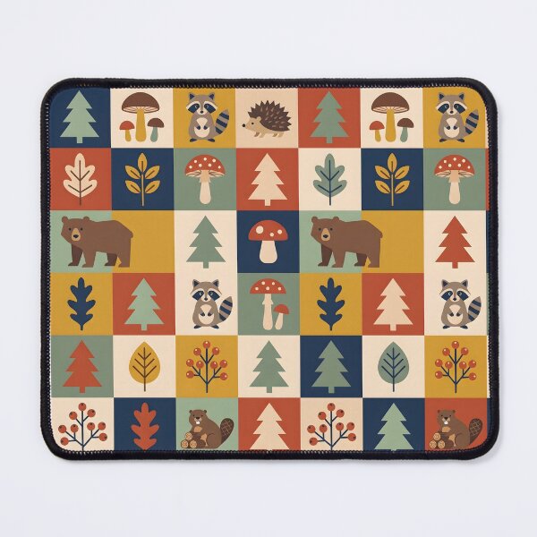 Item preview, Mid-Century Scandinavian Folk Art Pattern - Geometric Woodland Animals designed and sold by ShabanMerch⭐⭐⭐.