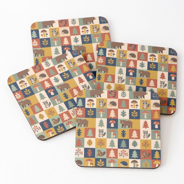 Item preview, Mid-Century Scandinavian Folk Art Pattern - Geometric Woodland Animals designed and sold by ShabanMerch.