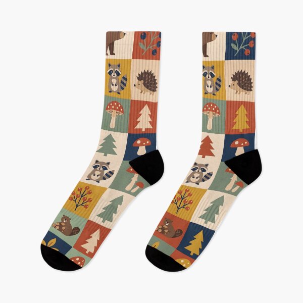 Item preview, Mid-Century Scandinavian Folk Art Pattern - Geometric Woodland Animals designed and sold by ShabanMerch⭐⭐⭐.