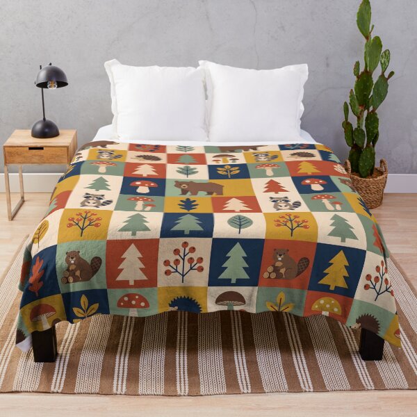Item preview, Mid-Century Scandinavian Folk Art Pattern - Geometric Woodland Animals designed and sold by ShabanMerch⭐⭐⭐.