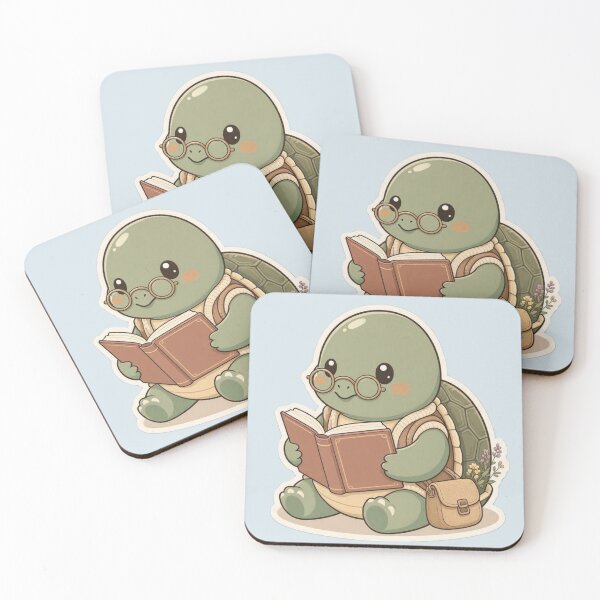 Item preview, Bookish Turtle with Round Glasses – Cute Cozy Reading Companion designed and sold by Safe Haven Pets.