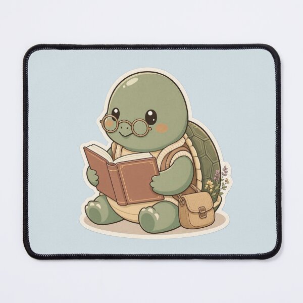 Item preview, Bookish Turtle with Round Glasses – Cute Cozy Reading Companion designed and sold by Safe Haven Pets.