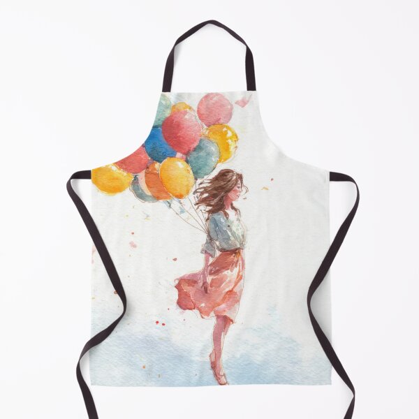 Item preview, Woman holding balloons in a field designed and sold by anytka.