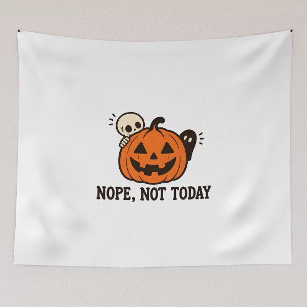 Item preview,  Nope Not Today Cute Pumpkin Skull Ghost Halloween    designed and sold by calicito.