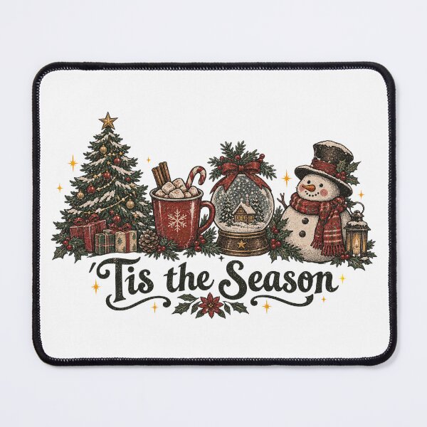 Item preview, Tis the Season Cozy Christmas Icons, Tree-Cocoa-Wreath-Santa Vintage Holiday designed and sold by LandFinStudio.
