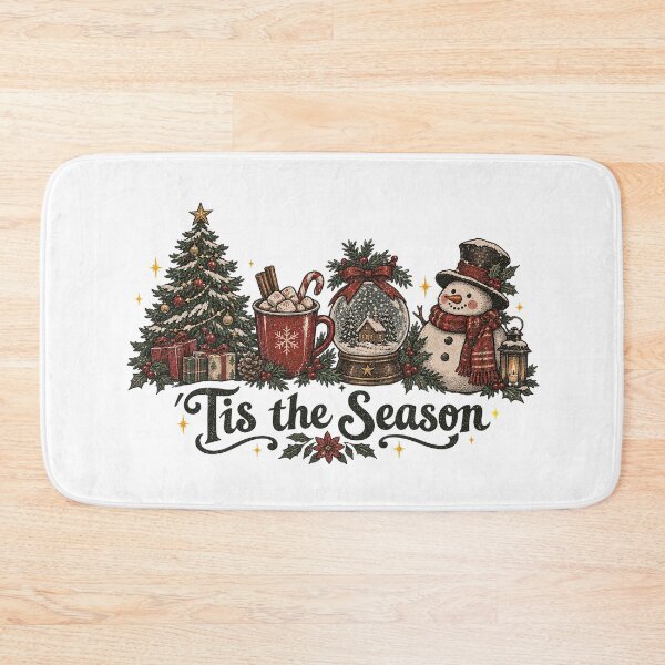 Item preview, Tis the Season Cozy Christmas Icons, Tree-Cocoa-Wreath-Santa Vintage Holiday designed and sold by LandFinStudio.