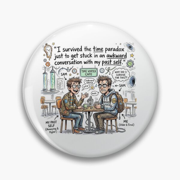 Item preview, I survived the time paradox just to get stuck in an awkward conversation with my past self. designed and sold by jrzvibe.