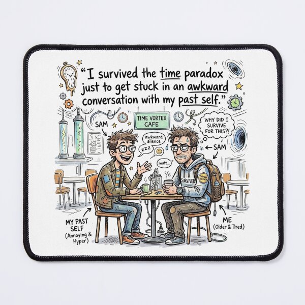 Item preview, I survived the time paradox just to get stuck in an awkward conversation with my past self. designed and sold by jrzvibe.
