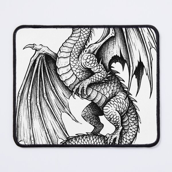 Item preview, Classic Smoke Dragon - Detailed Wild Beast Ink Illustration designed and sold by DragonSerpent Ink.