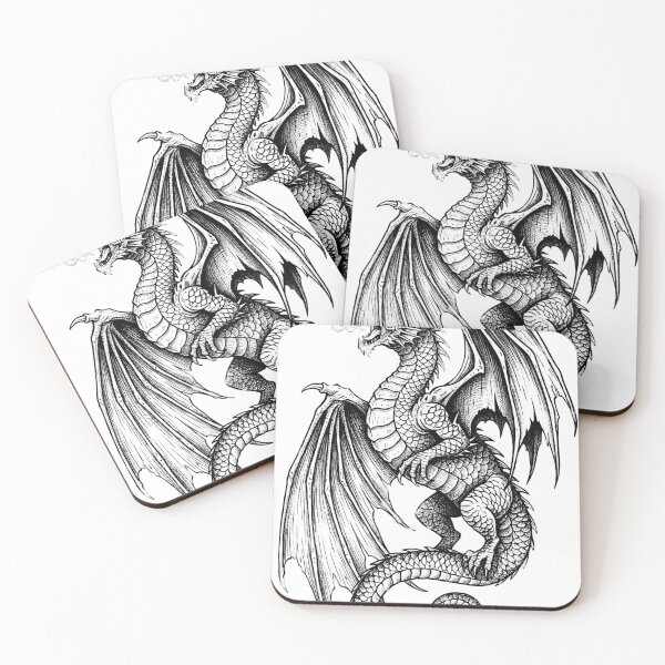 Item preview, Classic Smoke Dragon - Detailed Wild Beast Ink Illustration designed and sold by DragonSerpent Ink.