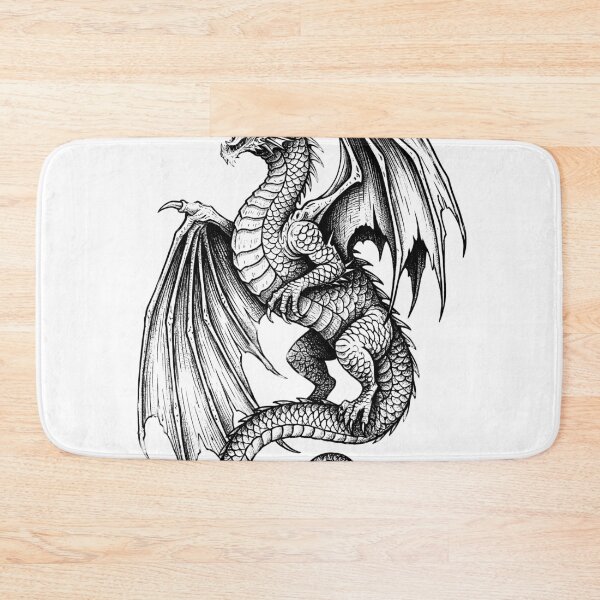 Item preview, Classic Smoke Dragon - Detailed Wild Beast Ink Illustration designed and sold by DragonSerpent Ink.