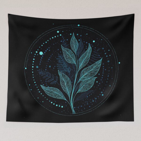 Item preview, Leaf design with blue accents designed and sold by anytka.
