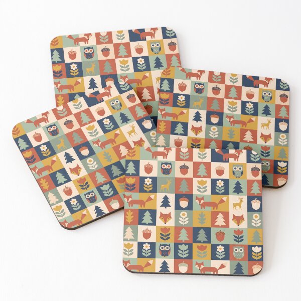 Item preview, Mid-Century Scandinavian Folk Art Pattern - Geometric Woodland Animals designed and sold by ShabanMerch.