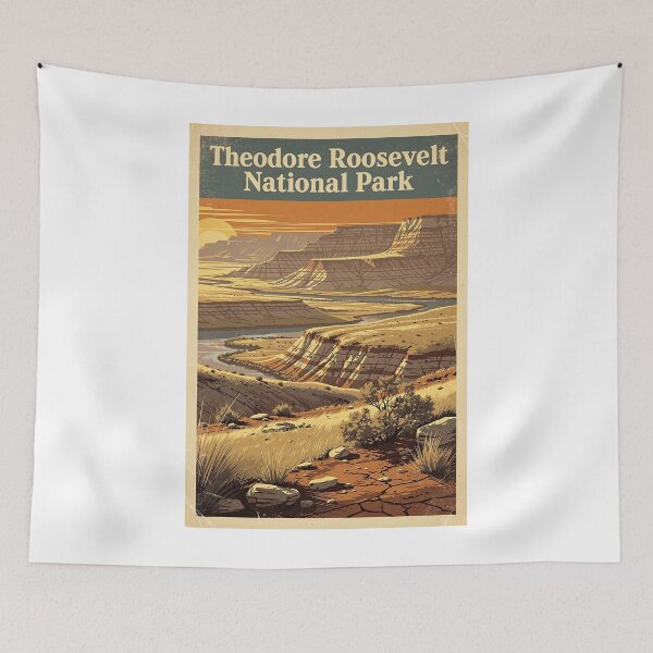 Item preview, Theodore Roosevelt National Park Vintage Travel Art designed and sold by Teelogic.