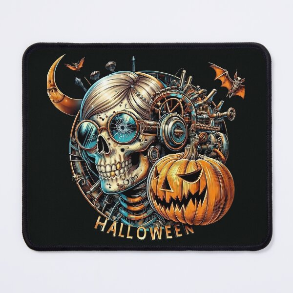 Item preview, Halloween Steampunk Skeleton Lady Pumpkin Moon designed and sold by Voodoo Store Paranormal Collections.