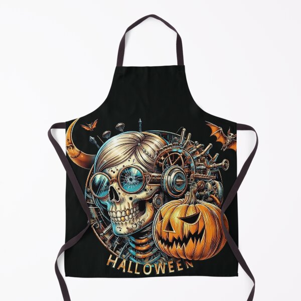 Item preview, Halloween Steampunk Skeleton Lady Pumpkin Moon designed and sold by Voodoo Store Paranormal Collections.