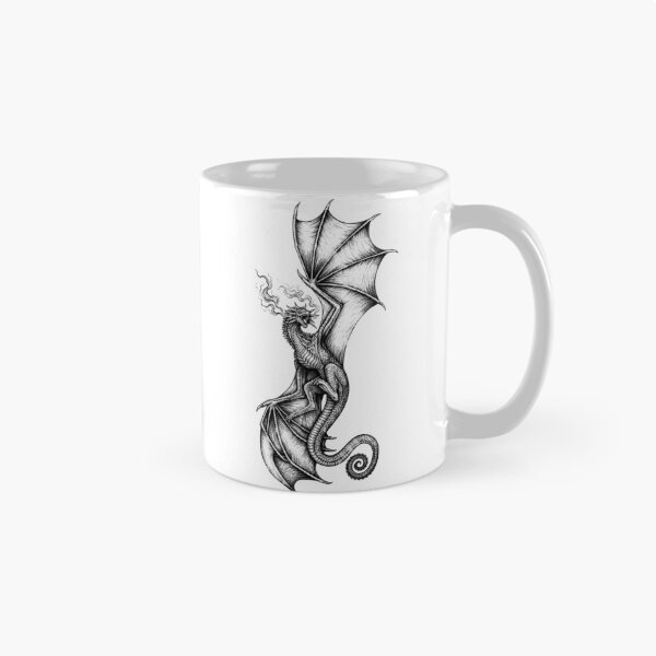 Item preview, Rising Flame Dragon - Vertical Smoke Breathing Ink Art designed and sold by DragonSerpent Ink.