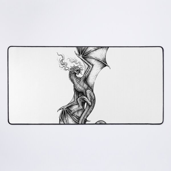 Item preview, Rising Flame Dragon - Vertical Smoke Breathing Ink Art designed and sold by DragonSerpent Ink.